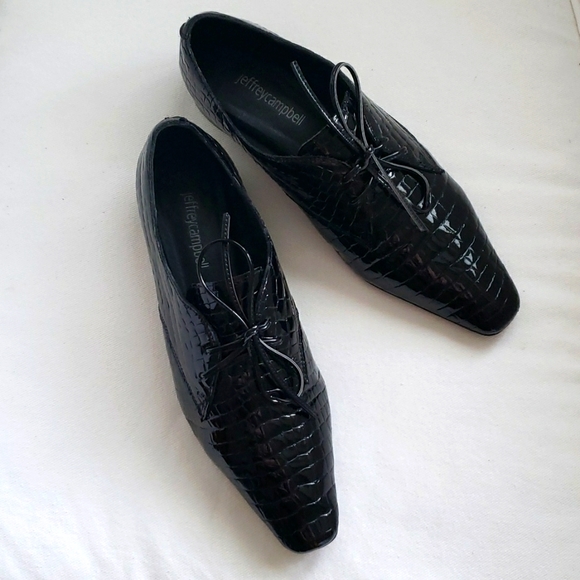 Jeffrey Campbell Shoes - Anthropologie Jeffrey Campbell patent leather lace-up oxfords - EUC